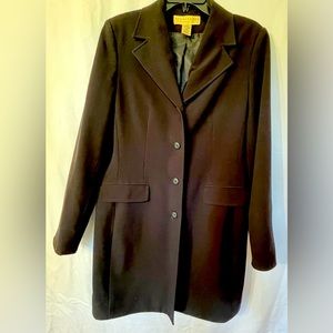 Woman’s “Apostrophe Essentials” long black blazer size 12.
